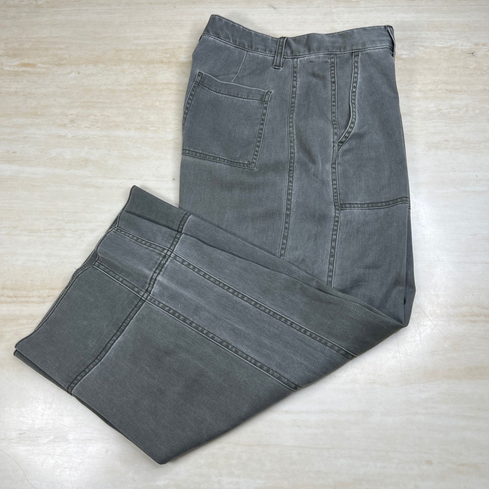 GAP Womens Size 4 Gray Wide Leg Crop High Rise Patch Pocket Denim Pants A36 - Picture 3 of 13